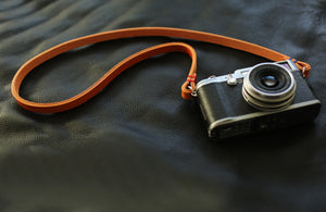 Windmup 10mm thick light brown leather handmade camera neck shoulder strap