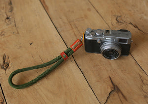 Army green soft camera wrist strap band climbing rope 10mm Handmade | windmup - windmup