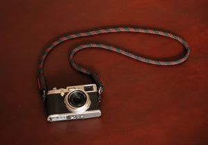 Camera neck shoulder strap black red dot climbing rope black leather | Windmup.com - windmup