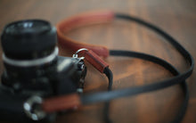 Handmade black leather camera neck strap shoulder widened | Windmup.com - windmup