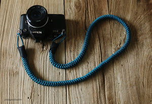 Handmade weave camera neck shoulder strap navy blue soft | windmup.com - windmup