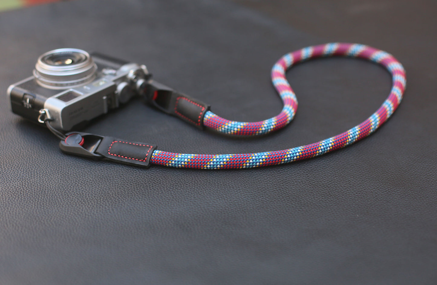 Strap length demonstration with quick-release anchors attached