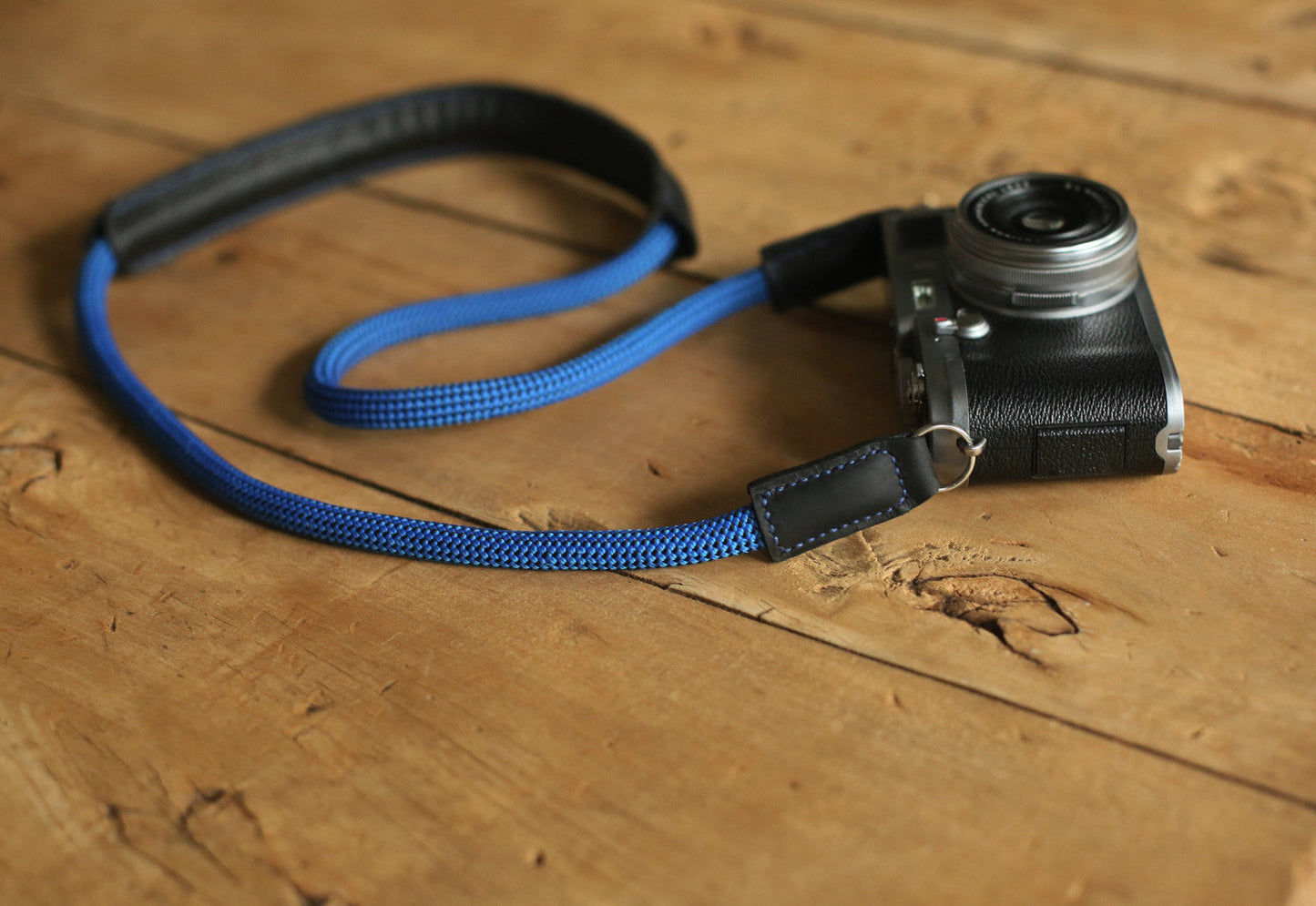 Blue and black camera strap for Leica Fujifilm Sony Nikon