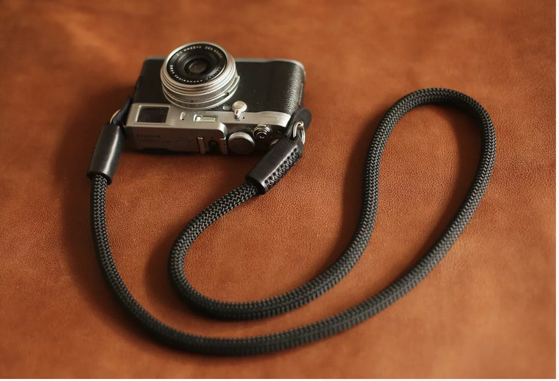 Windmup handmade camera strap flat lay