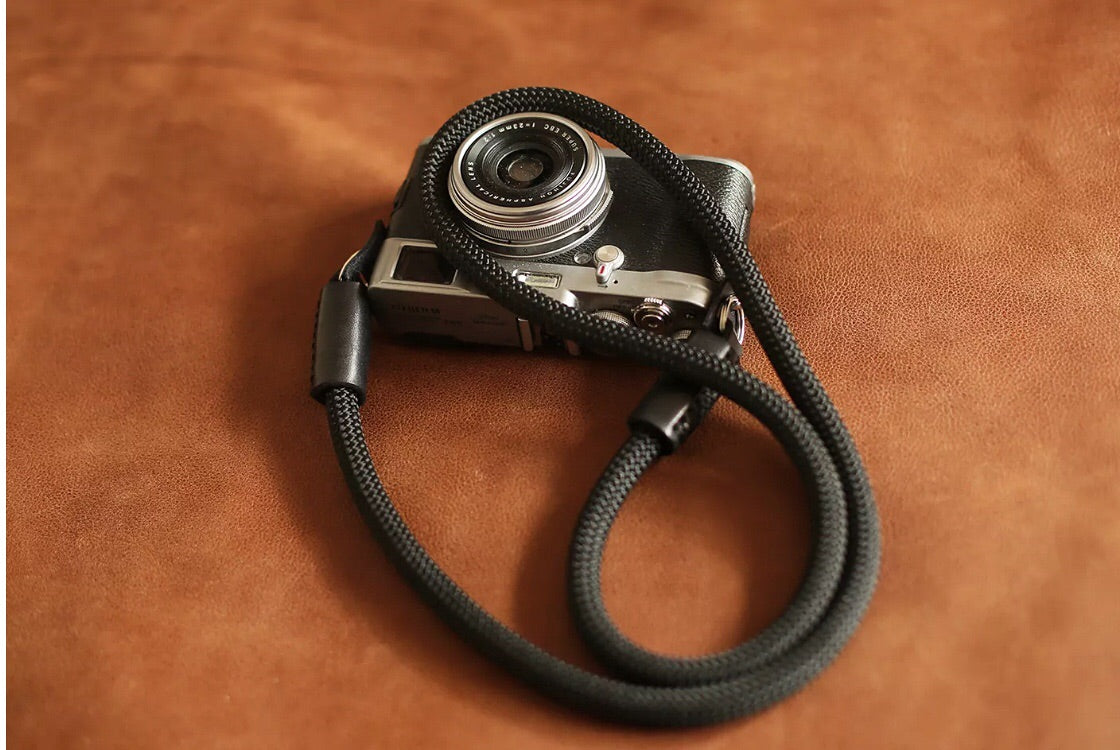 black rope strap showing soft texture and finish