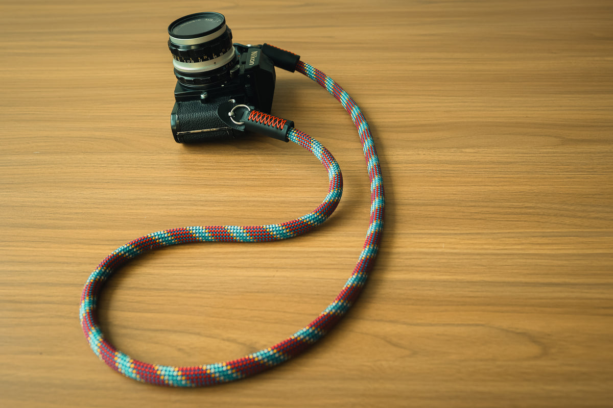 10mm red patterned climbing rope camera strap
