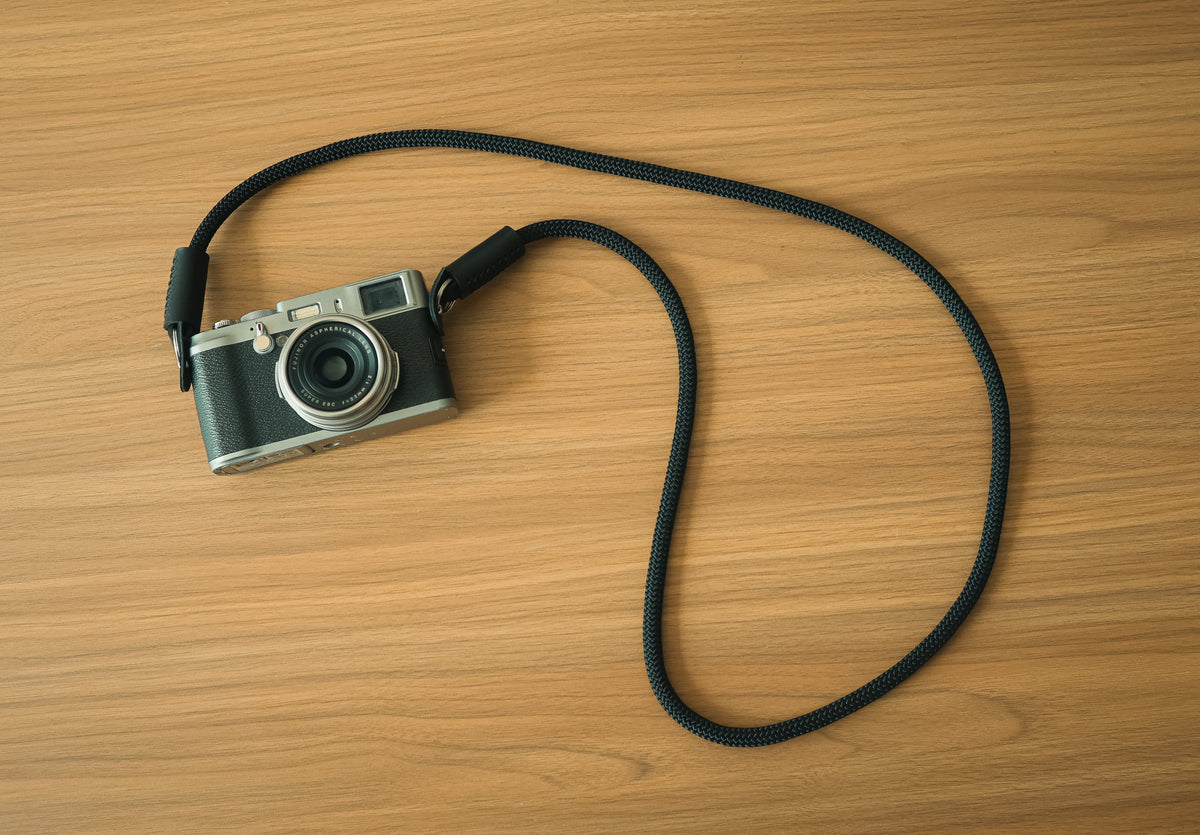 8mm black camera neck strap