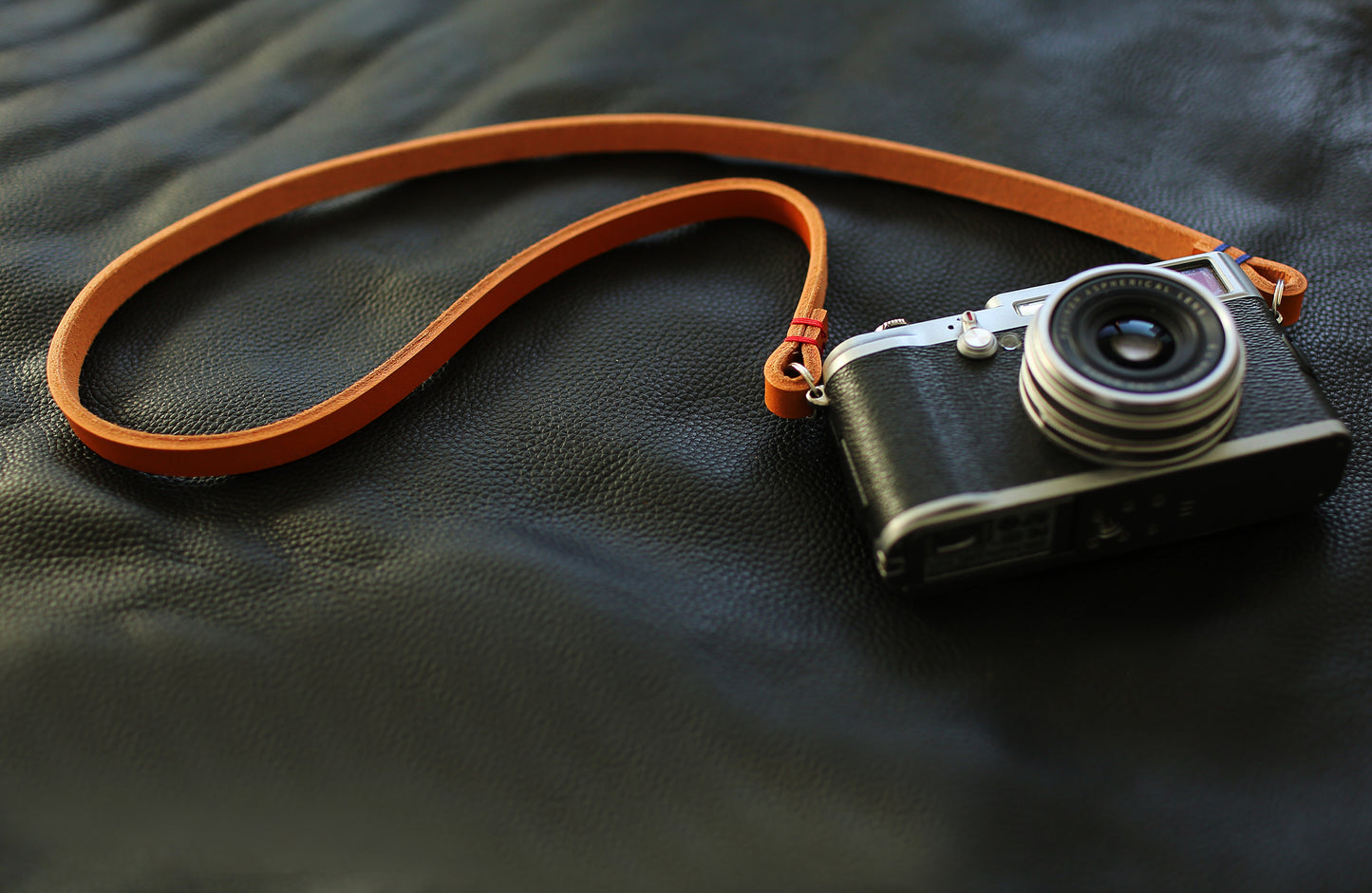 Windmup 10mm thick light brown leather handmade camera neck shoulder strap