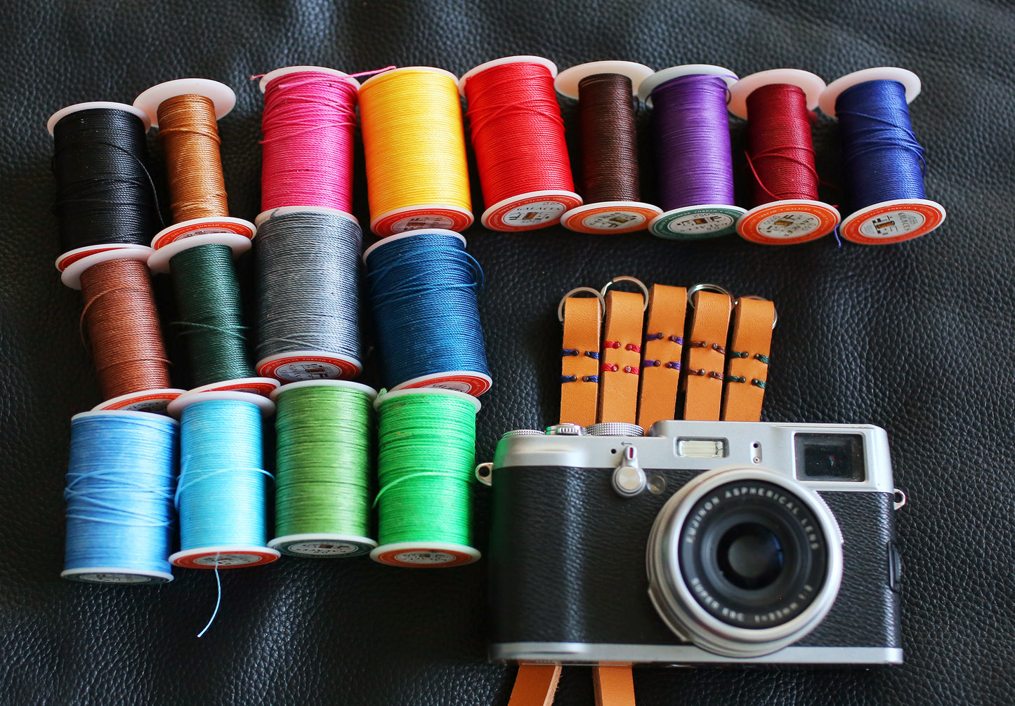Windmup 10mm thick light brown leather handmade camera neck shoulder strap