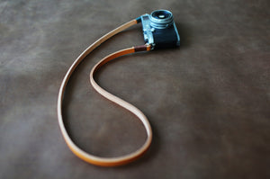 Windmup 8mm thick light brown leather handmade camera neck shoulder strap