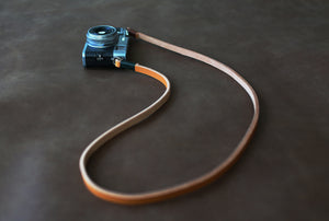 Windmup 8mm thick light brown leather handmade camera neck shoulder strap