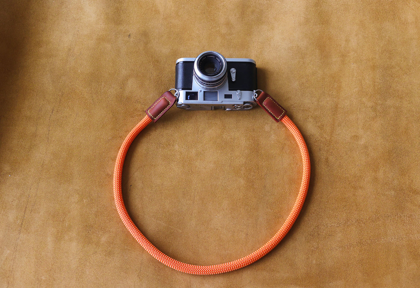 10mm Orange Climbing Rope Camera Strap Handmade by Windmup