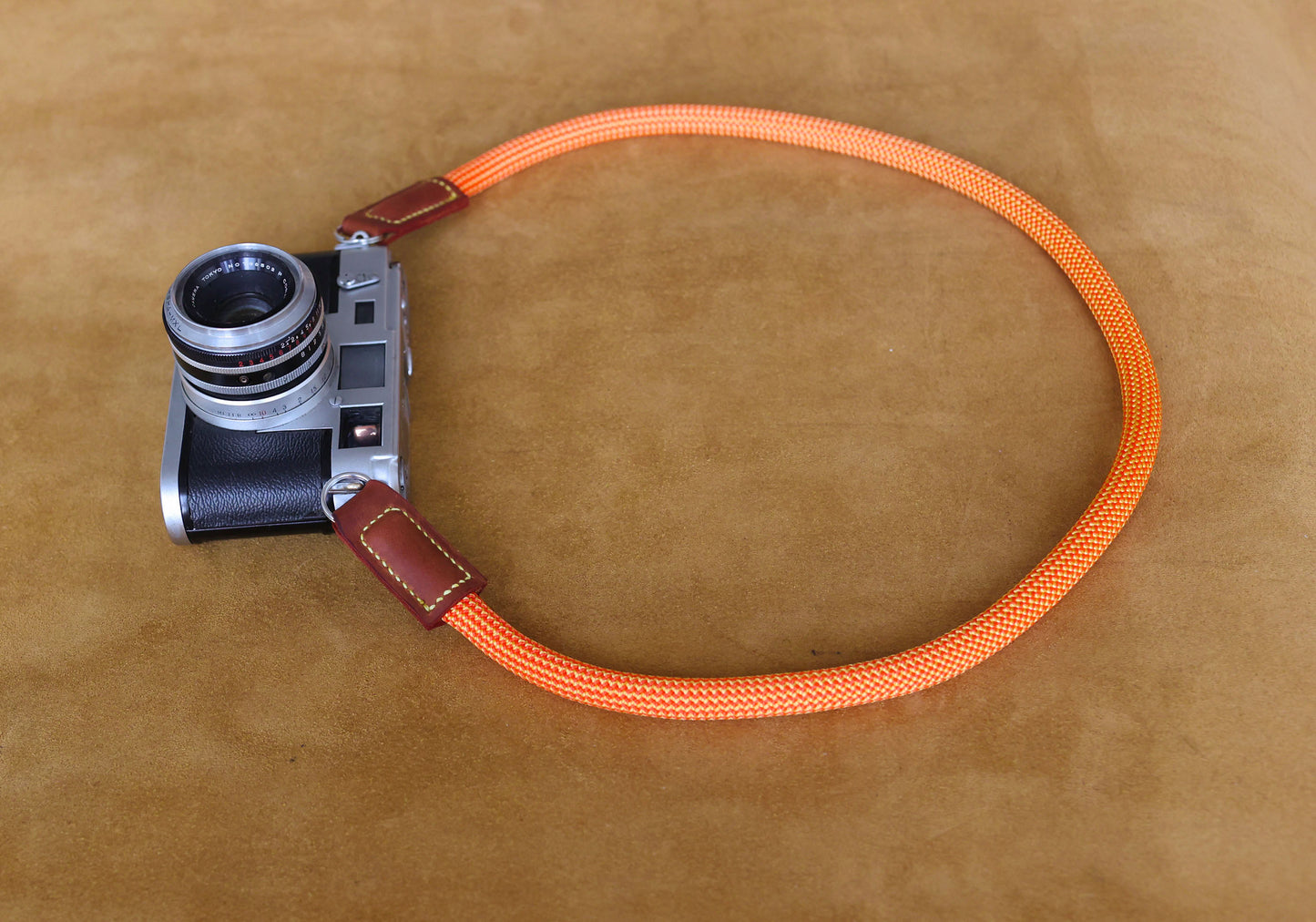 10mm Orange Climbing Rope Camera Strap Handmade by Windmup