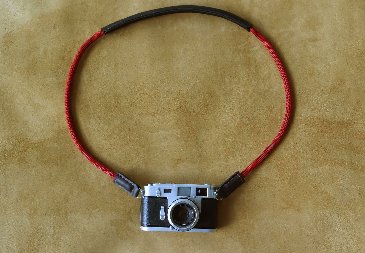 Black & Red Rope Camera Strap with Leather Shoulder Pad – Windmup