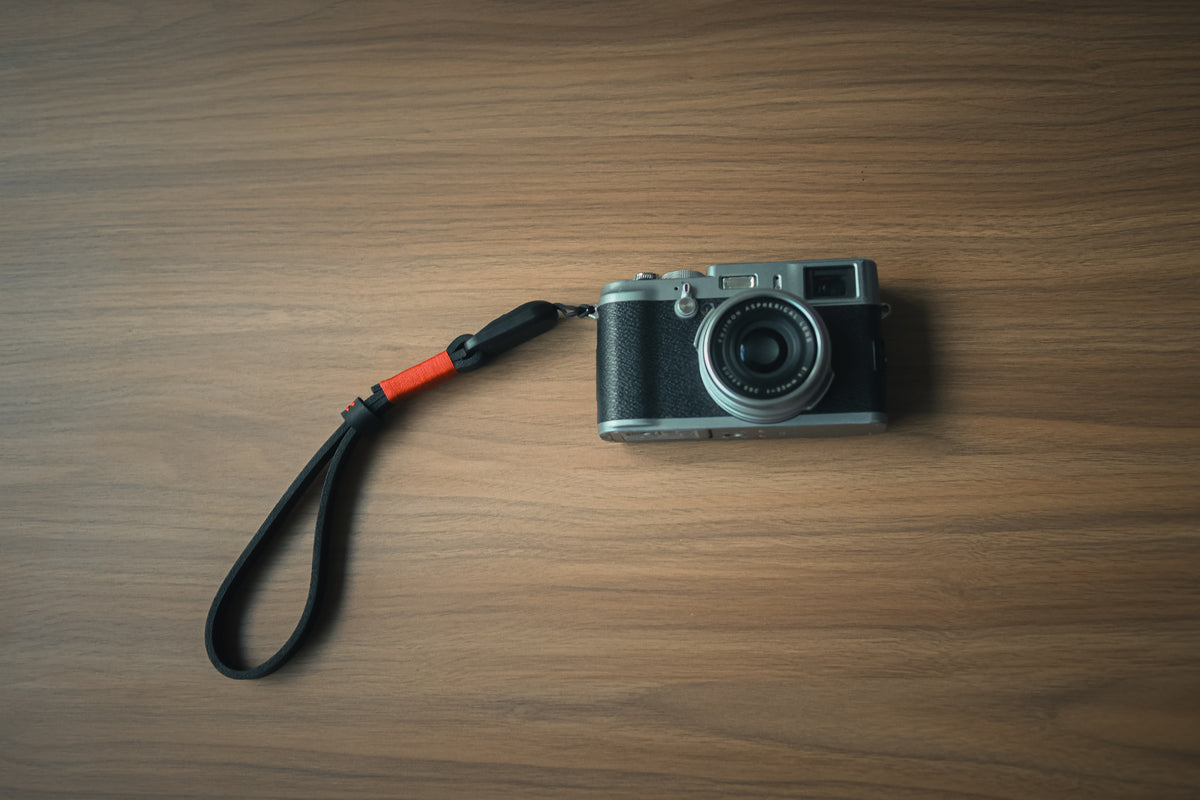 Black Leather Camera Wrist Strap with Quick Release