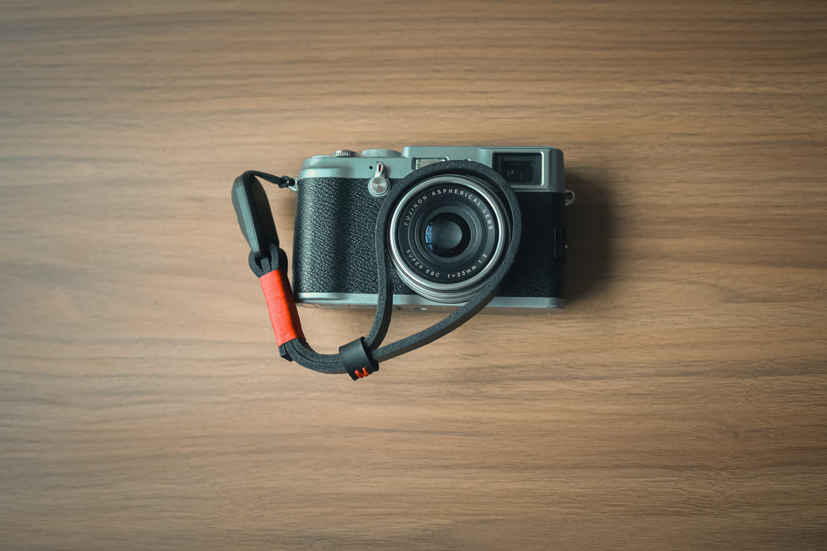 Black Leather Camera Wrist Strap with Quick Release
