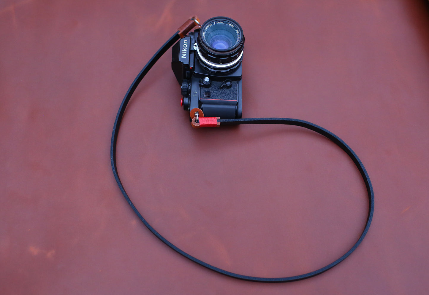 Long version cross-body leather camera strap