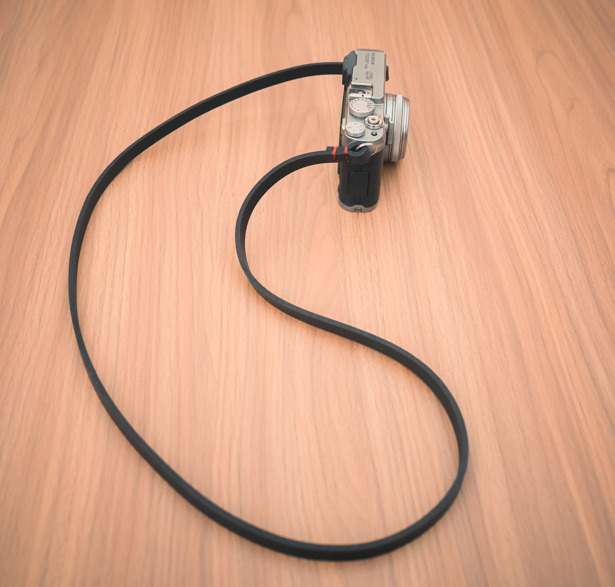 Natural grain texture of the black full-grain buffalo leather