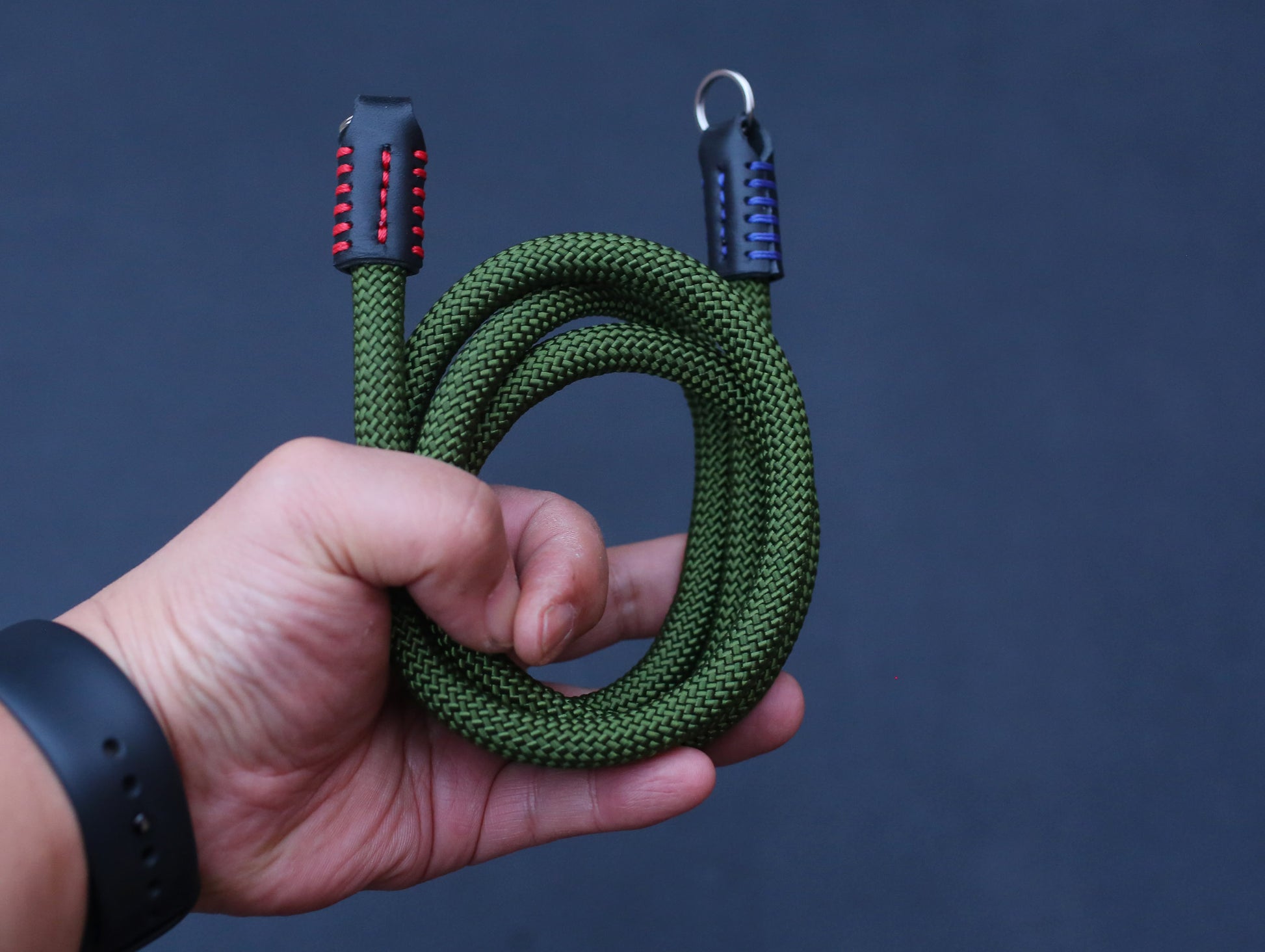 durable climbing rope camera strap close up