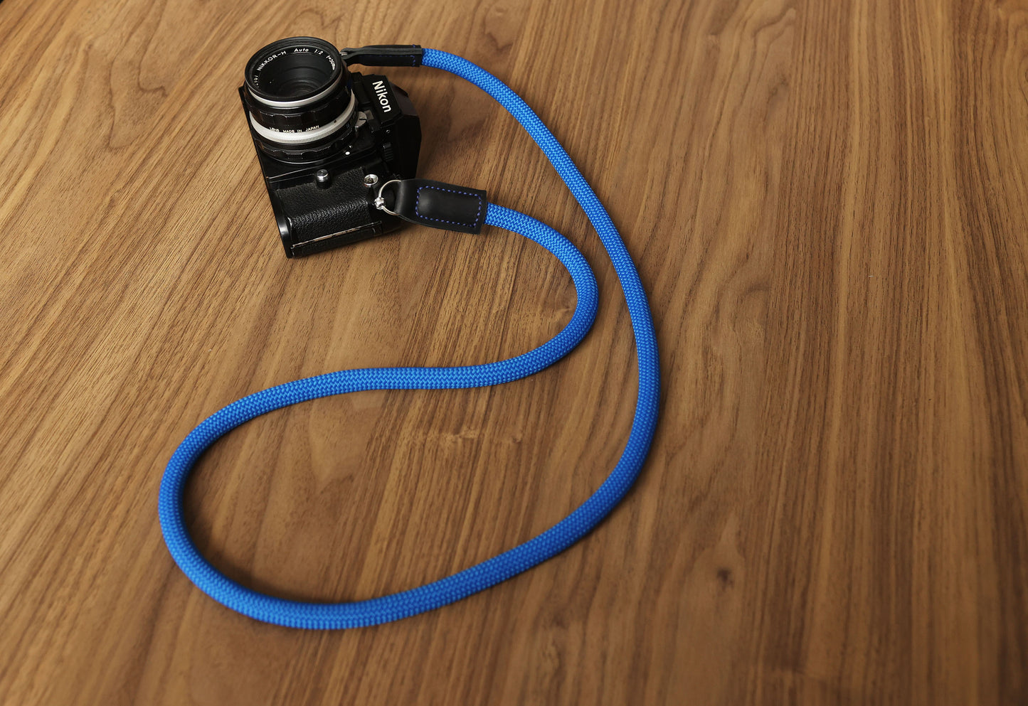 Handmade blue strap designed for photographers