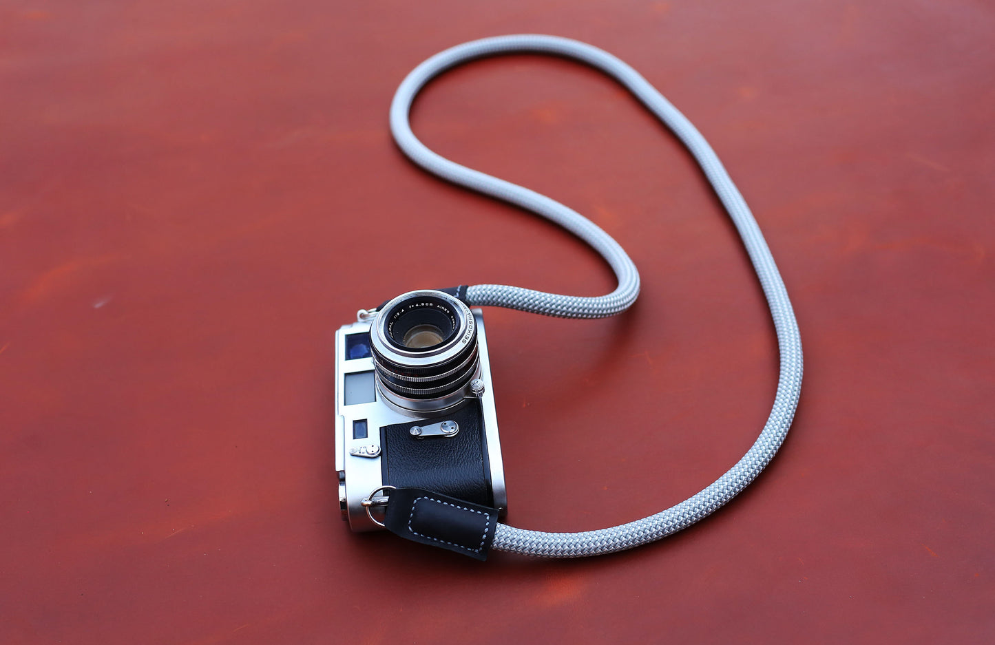 Spotted Ash rope strap featuring heavy-duty stainless steel split rings