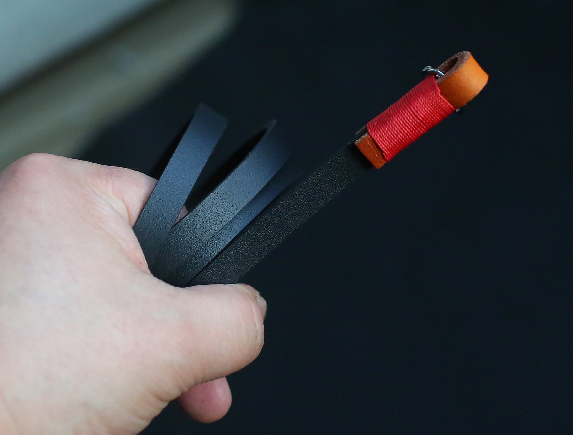 handmade leather strap black