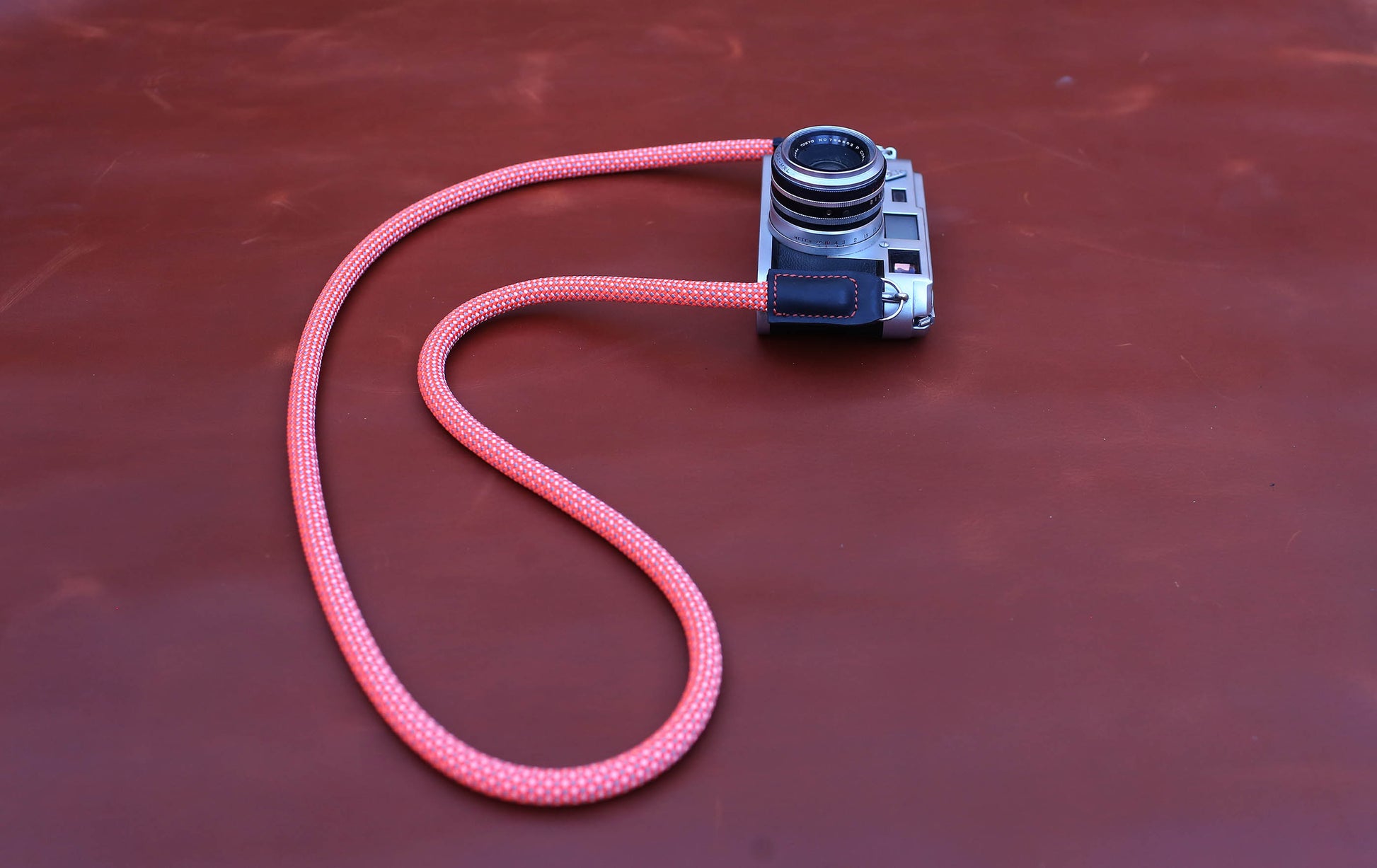 Luxury handcrafted Ash grey rope strap with reinforced black stitching
