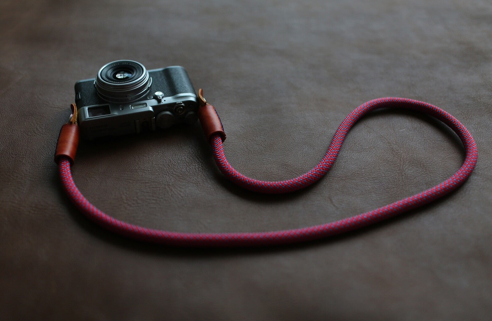 climbing rope camera strap handmade leather ends
