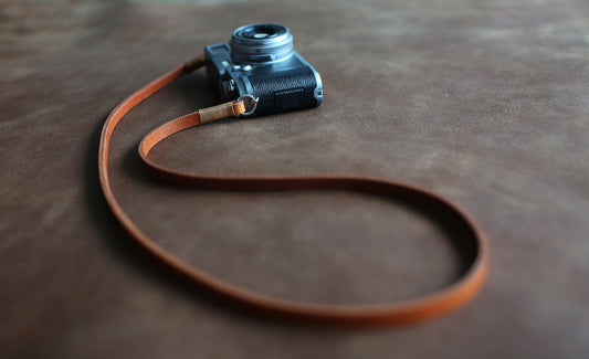 Handmade Brown Leather Camera Strap – 8mm Thick