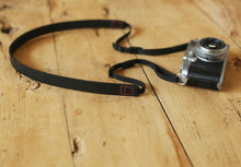 20mm adjustable black leather camera strap - windmup