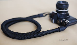 COOL handmade weave camera shoulder strap soft black &windmup.com - windmup