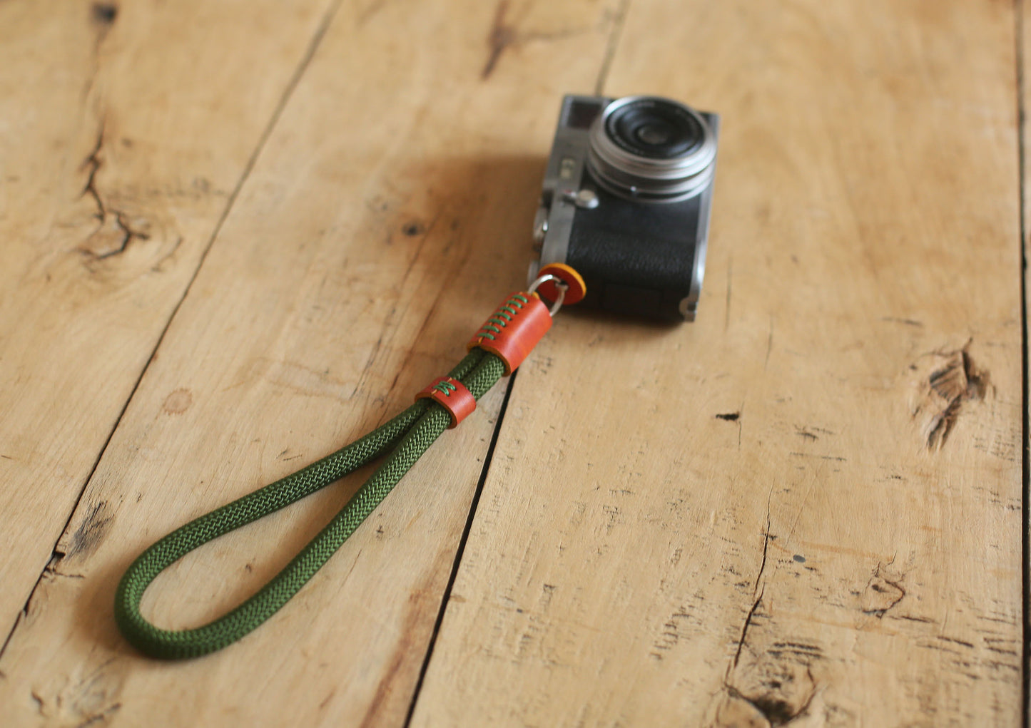 Army green soft camera wrist strap band climbing rope 10mm Handmade | windmup - windmup