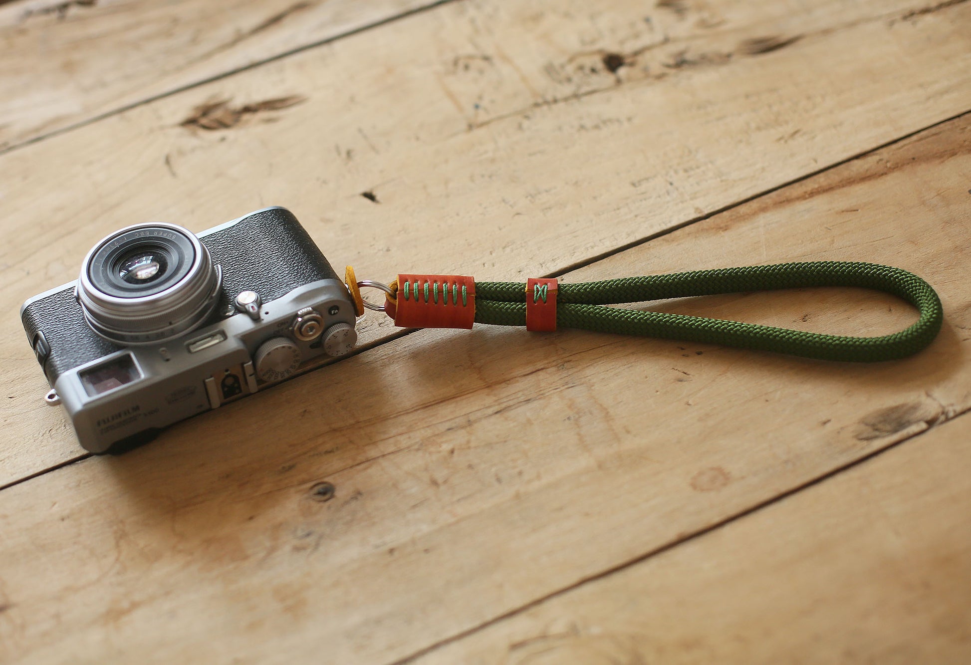 Army green soft camera wrist strap band climbing rope 10mm Handmade | windmup - windmup