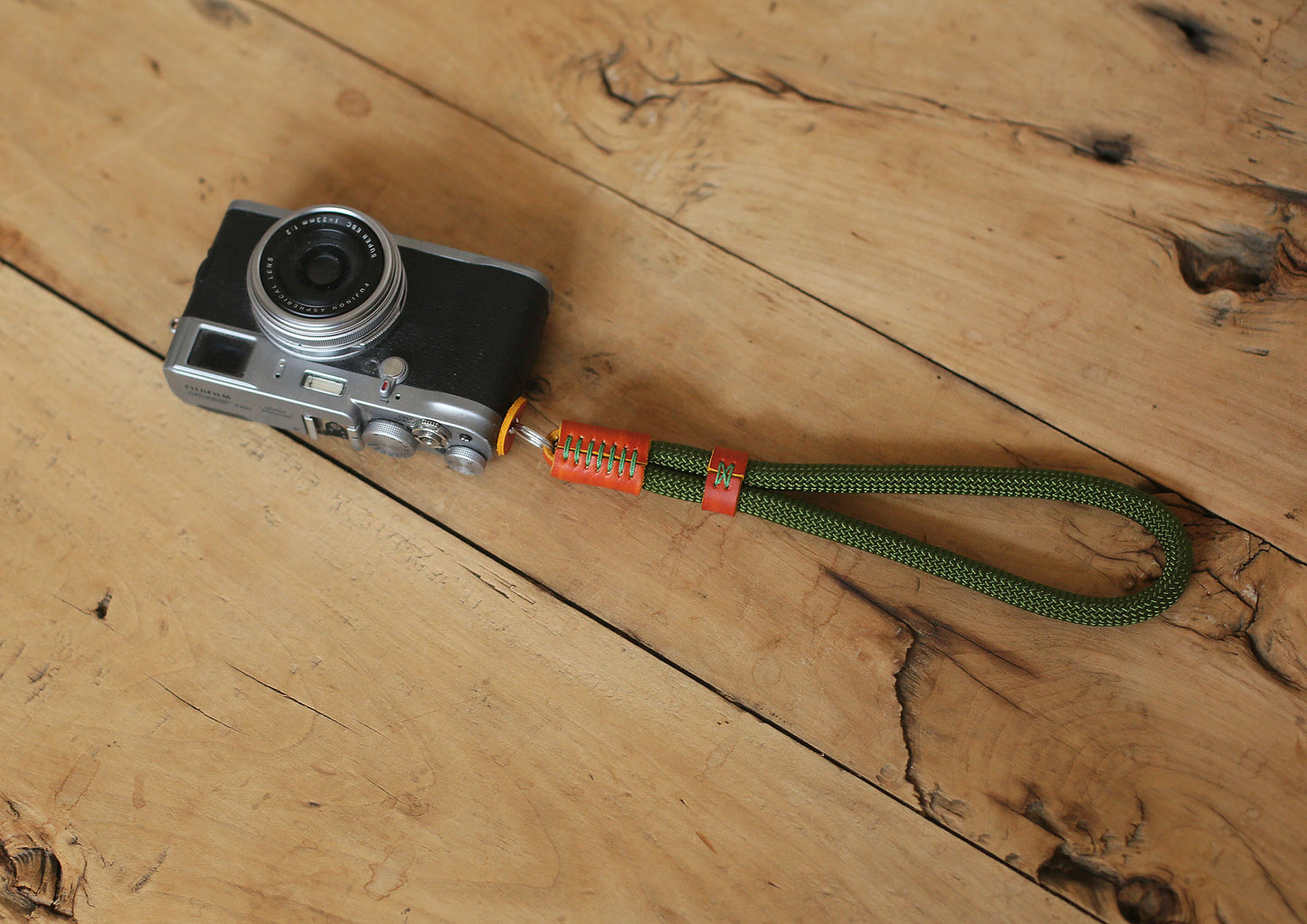 Army green soft camera wrist strap band climbing rope 10mm Handmade | windmup - windmup