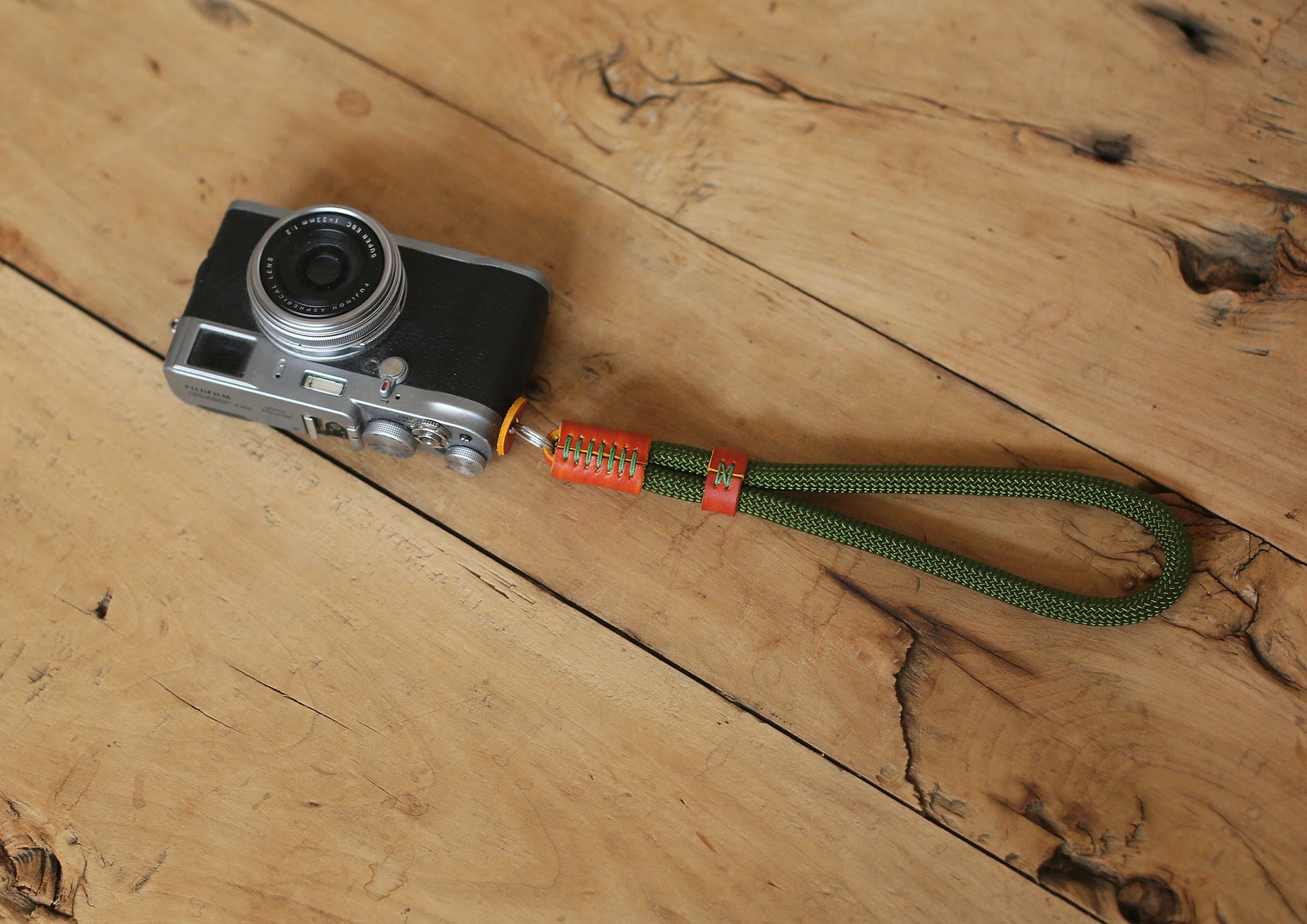 Army green soft camera wrist strap band climbing rope 10mm Handmade | windmup - windmup