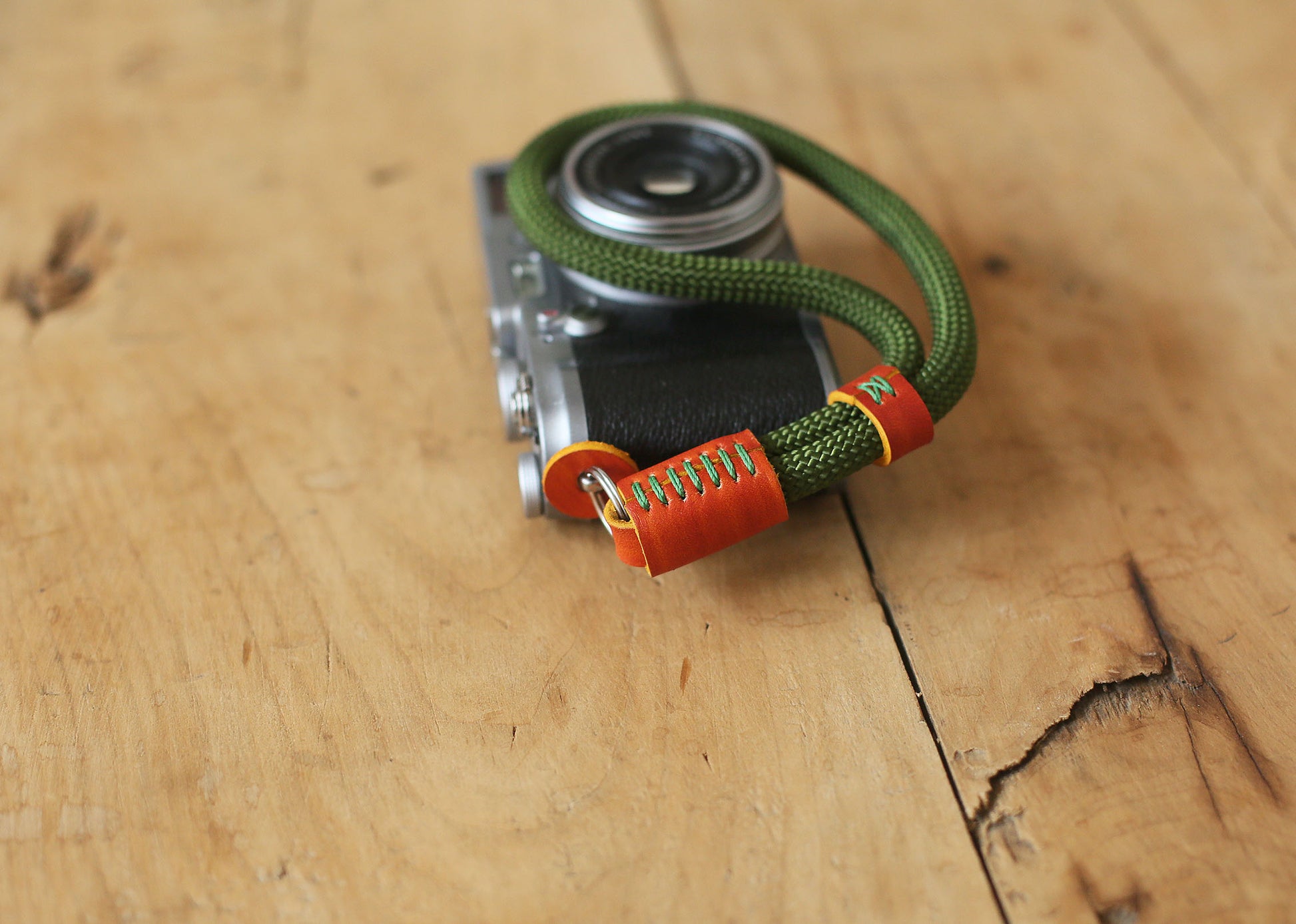 Army green soft camera wrist strap band climbing rope 10mm Handmade | windmup - windmup