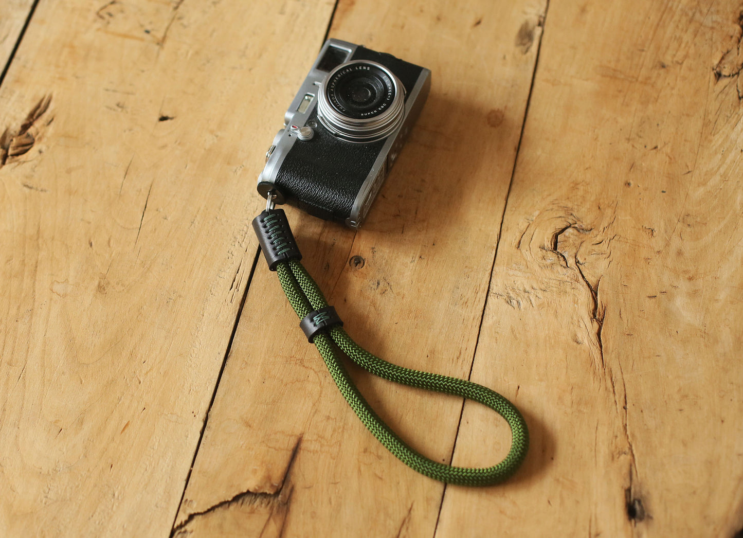 Windmup handmade green climbing rope camera strap