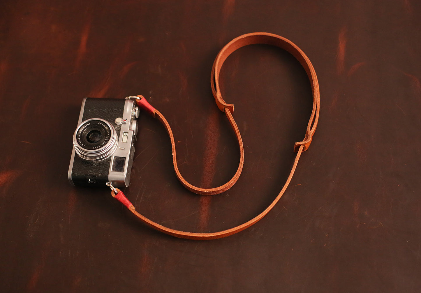 Brown leather camera strap handmade shoulder pad | windmup - windmup