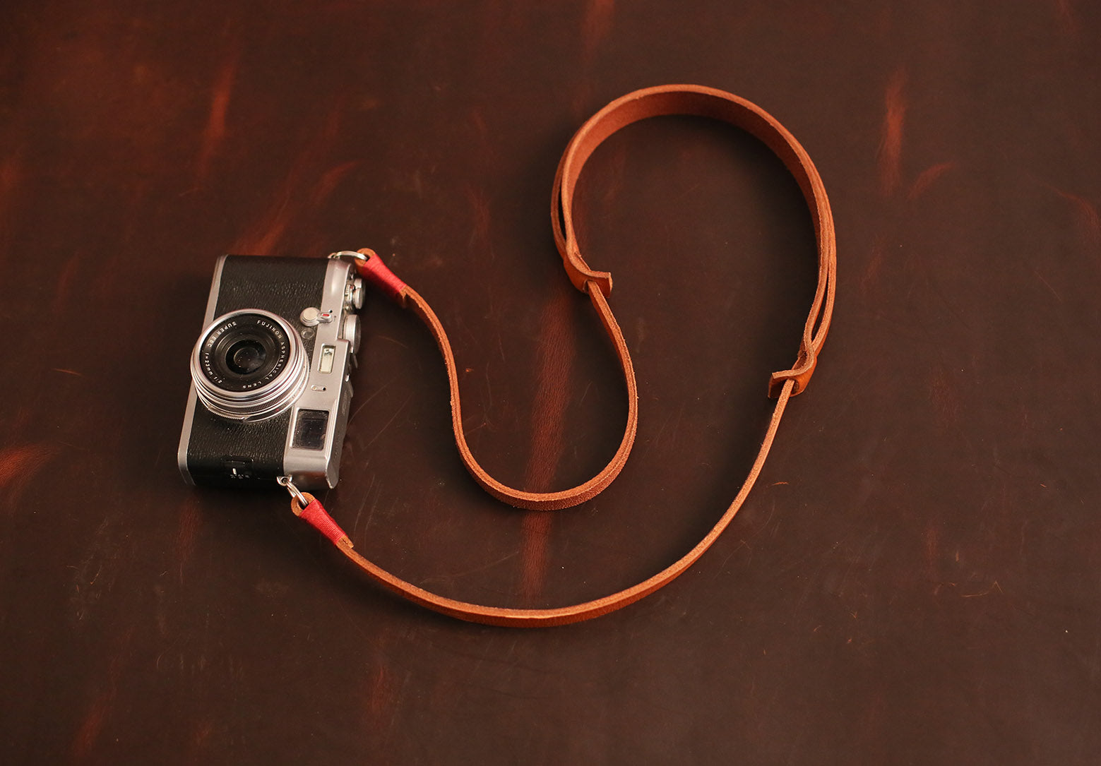 Brown leather camera strap handmade shoulder pad | windmup - windmup