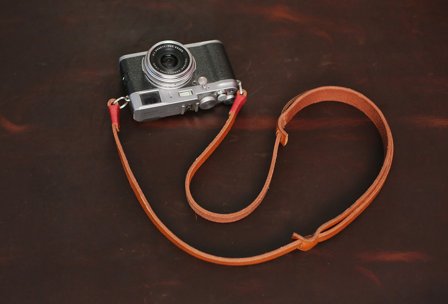 Brown leather camera strap handmade shoulder pad | windmup - windmup