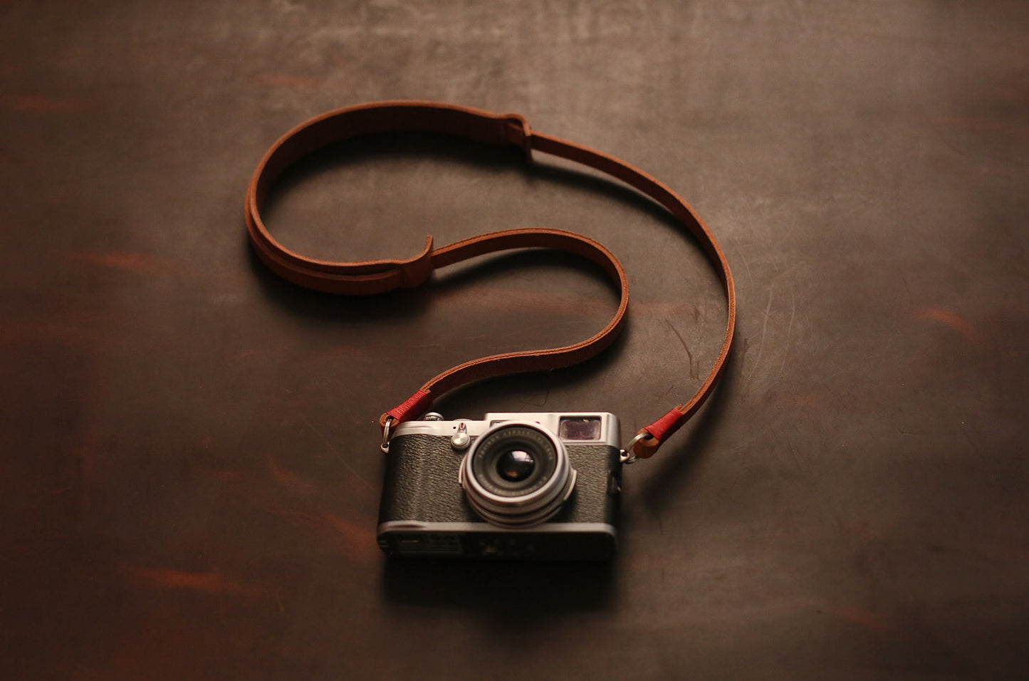 Brown leather camera strap handmade shoulder pad | windmup - windmup