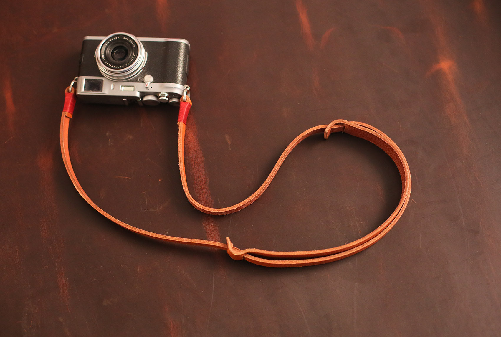Brown leather camera strap handmade shoulder pad | windmup - windmup