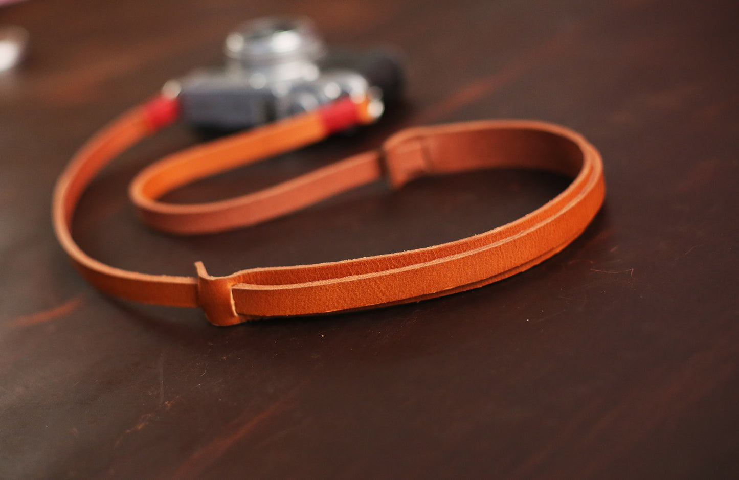 Brown leather camera strap handmade shoulder pad | windmup - windmup