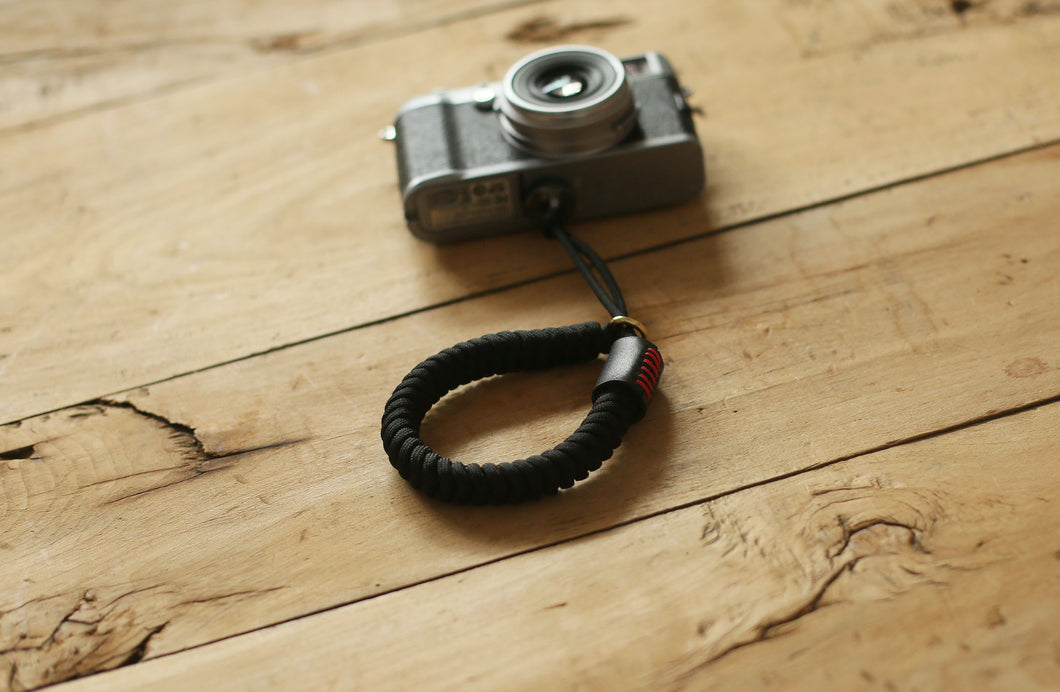 Black hand weave strap 16mm handmade camera wrist band strap simplicity | windmup - windmup