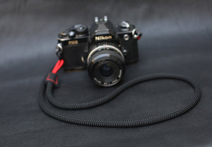 Black 8mm Quick-release rope camera strap - windmup