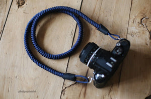 Handmade weave  camera neck shoulder strap dark blue | windmup.com - windmup