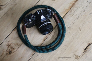 COOL handmade weave camera strap dark green Type B soft &windmup.com - windmup