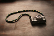 Green pattern camera neck strap climbing rope handmade leather | Windmup - windmup