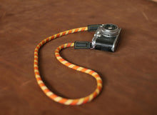 Orange pattern camera neck shoulder strap climbing rope handmade | Windmup - windmup