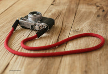 Camera strap handmade mystery red climbing rope B leather | windmup.com - windmup